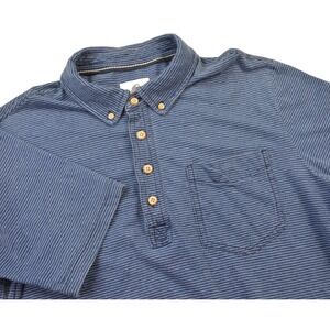 Surfside Supply Polo Style‎ Shirt Short Sleeve Front Pocket Blue Striped Men's M